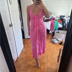 Pink midi dress